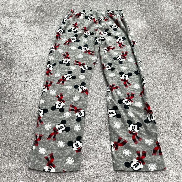 Disney Mickey Mouse Plush Pajama Pants Mens Medium Multi Printed Holiday 32x31 - Picture 2 of 10
